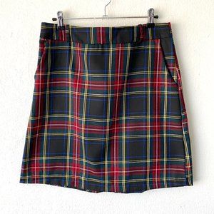 Plaid Mini-Skirt Size Large 33 Inch Waist Librarian Chic Preppy Skirt Schoolgirl